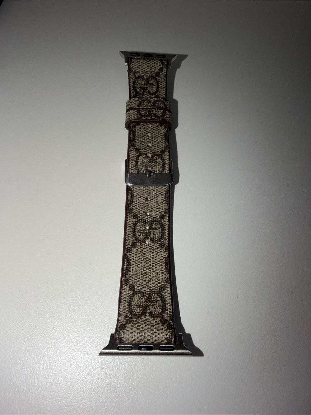 Gucci Beige & Brown Monogram Apple Watch Strap